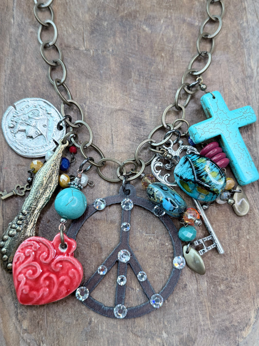 Lost & Found- Chunky Colorful Vintage Charm Necklace