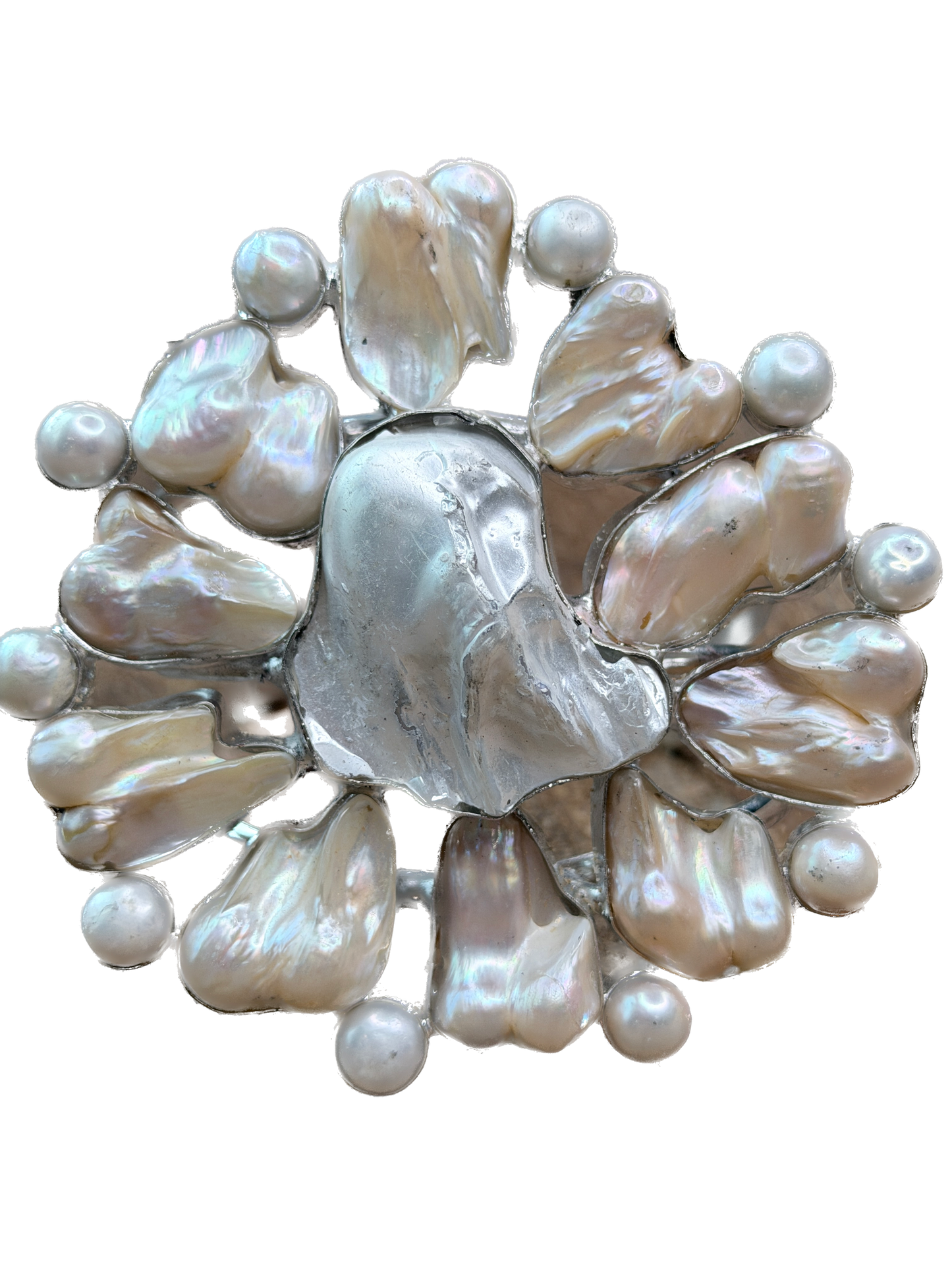 Bree German Silver Baroque Pearl Cluster Cuff