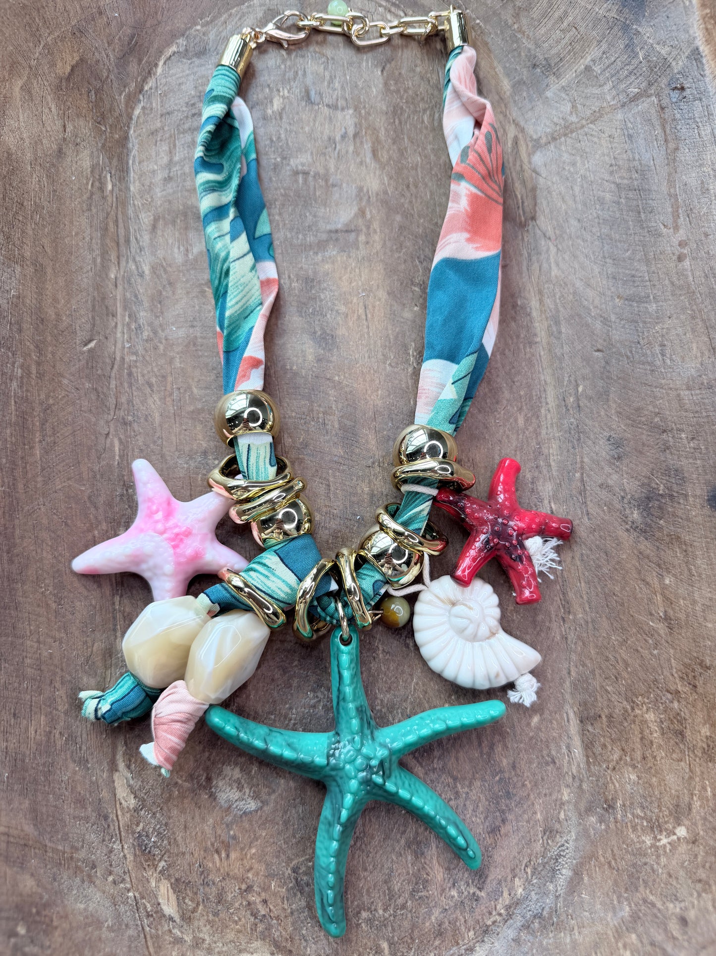 Chunky Multi-Color Beach Scarf Neckalce