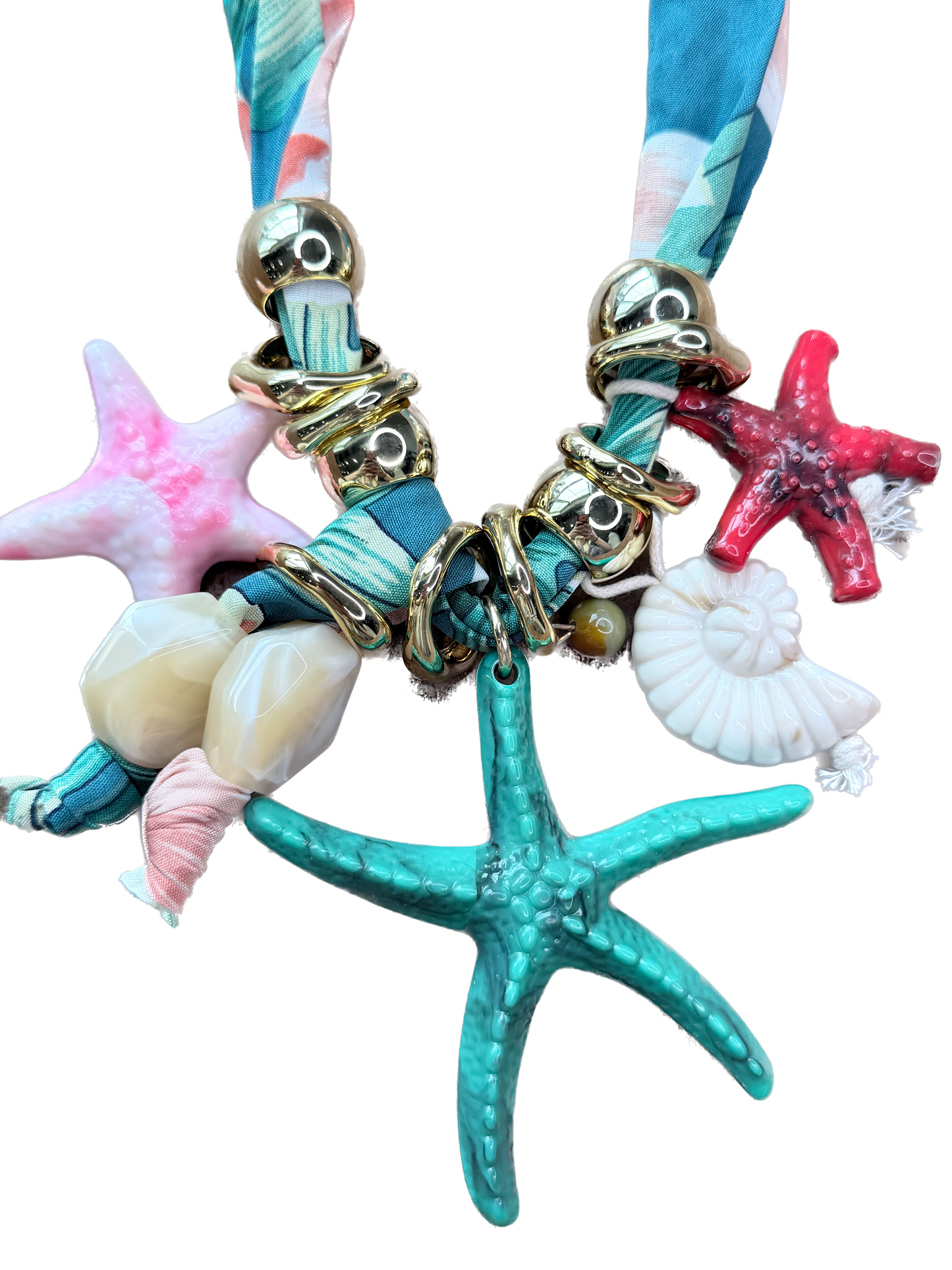 Chunky Multi-Color Beach Scarf Neckalce