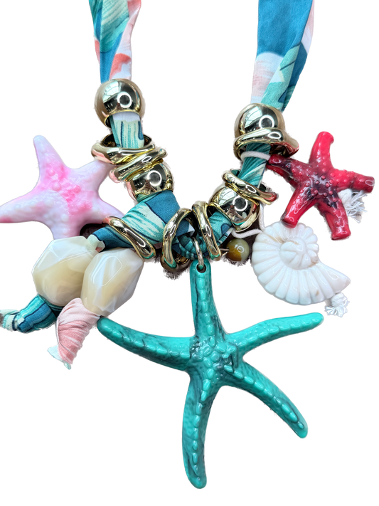 Chunky Multi-Color Beach Scarf Neckalce