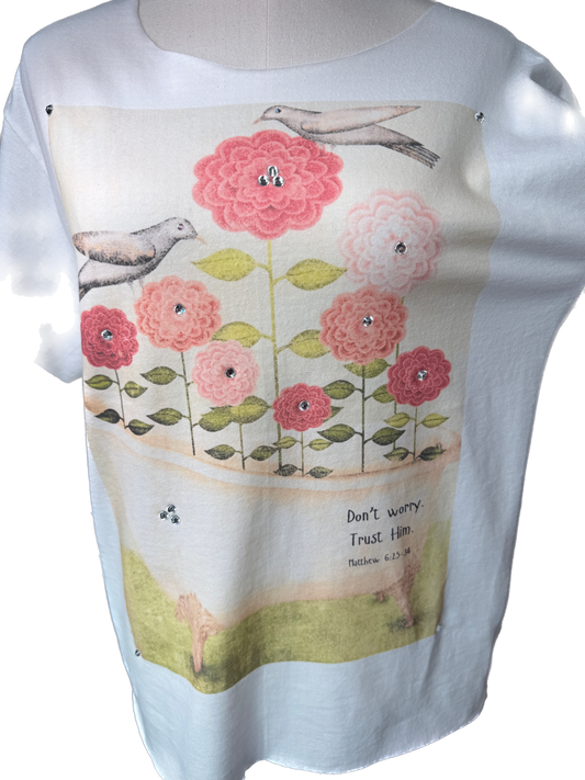 Don't Worry Trust Him T-Shirt (Basic)  - Indigo Blue *Final Sale*