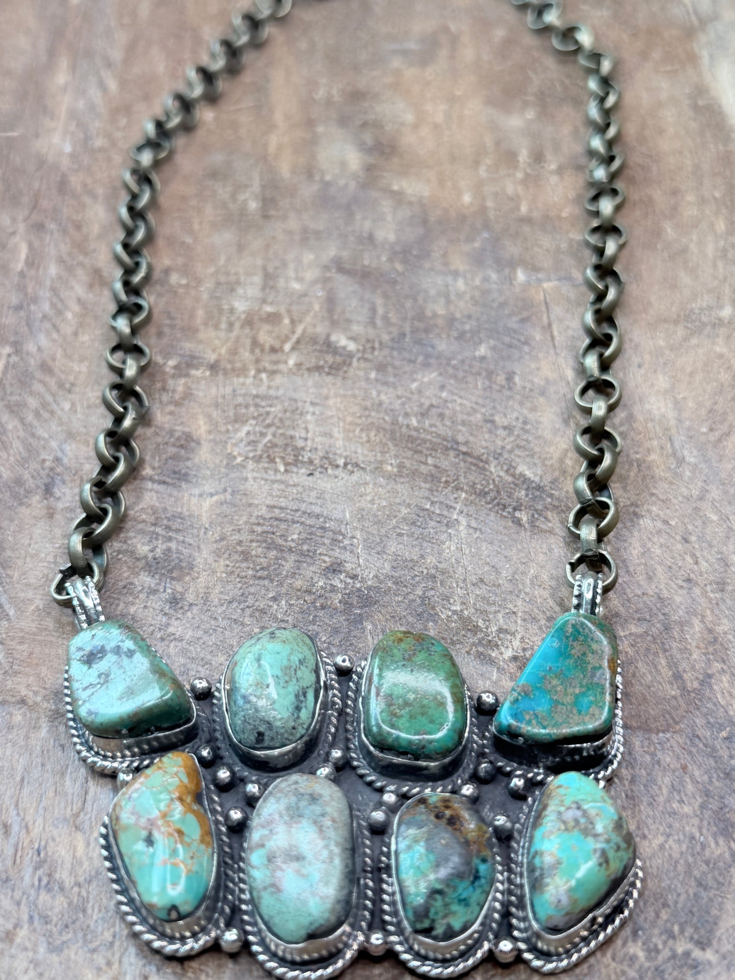 Tibetan Silver Desert Treasure Turquoise Necklace