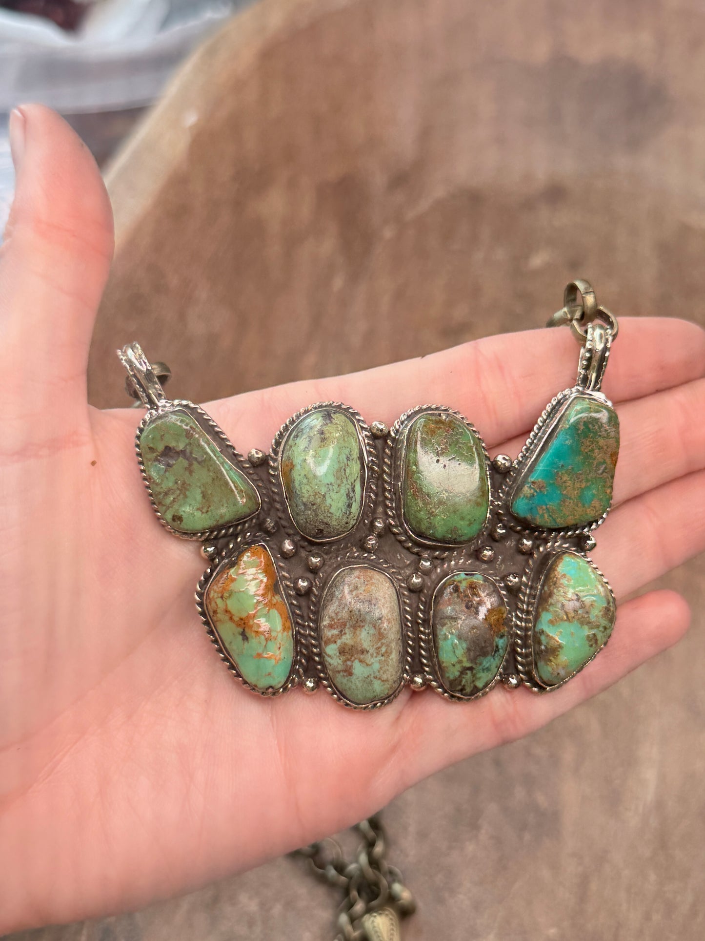 Tibetan Silver Desert Treasure Turquoise Necklace