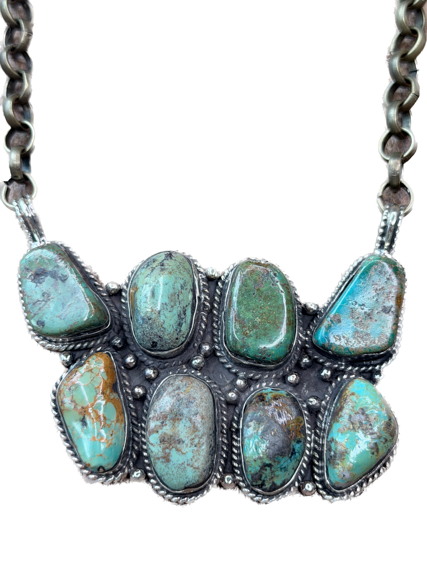 Tibetan Silver Desert Treasure Turquoise Necklace