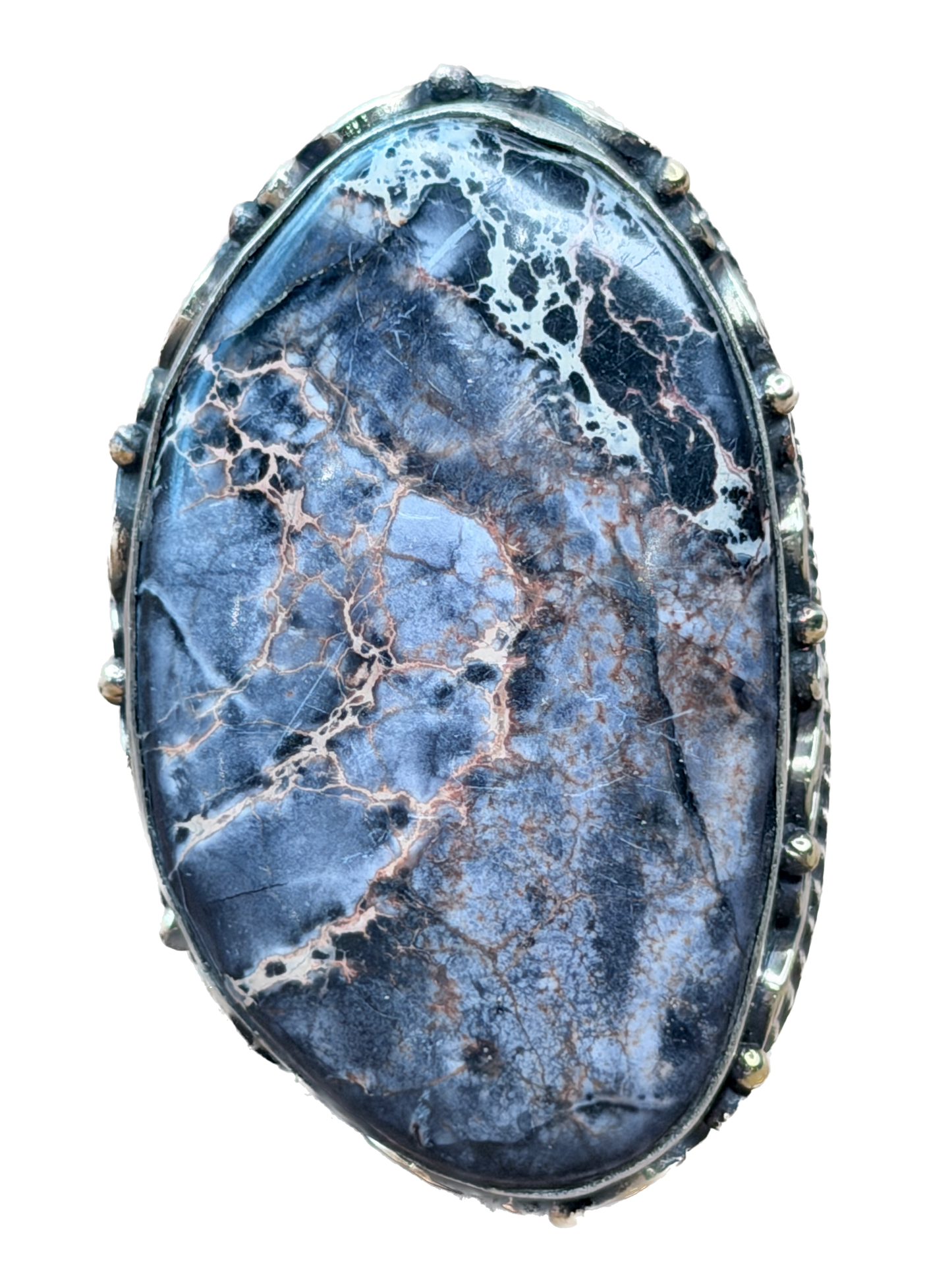German Silver Black Sea Sediment Jasper Ring