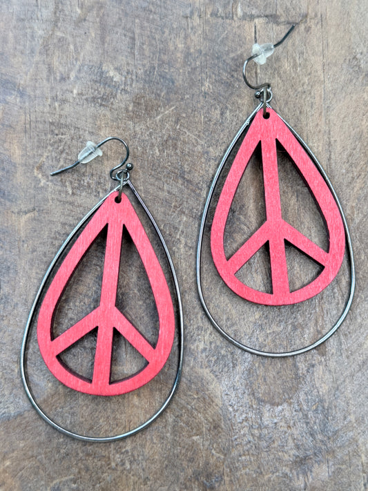 Lost & Found- Peace Out Earrings (Red)