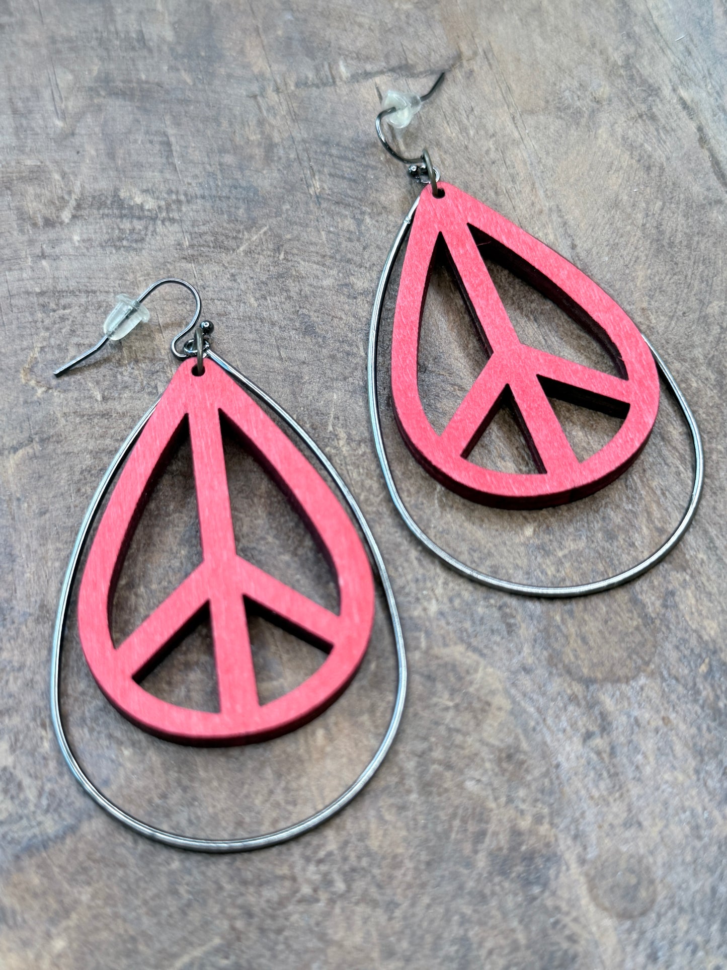 Lost & Found- Peace Out Earrings (Red)