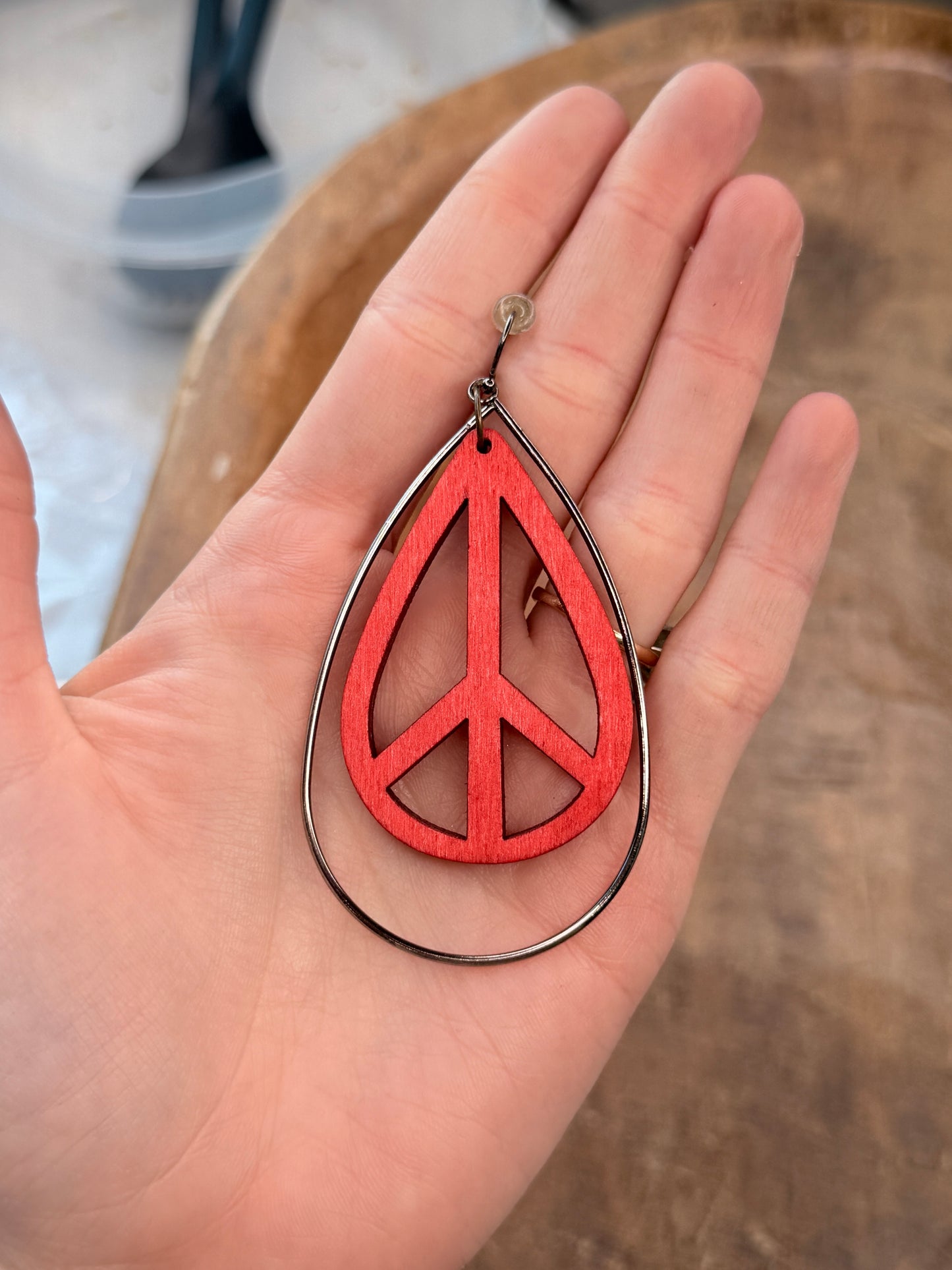Lost & Found- Peace Out Earrings (Red)