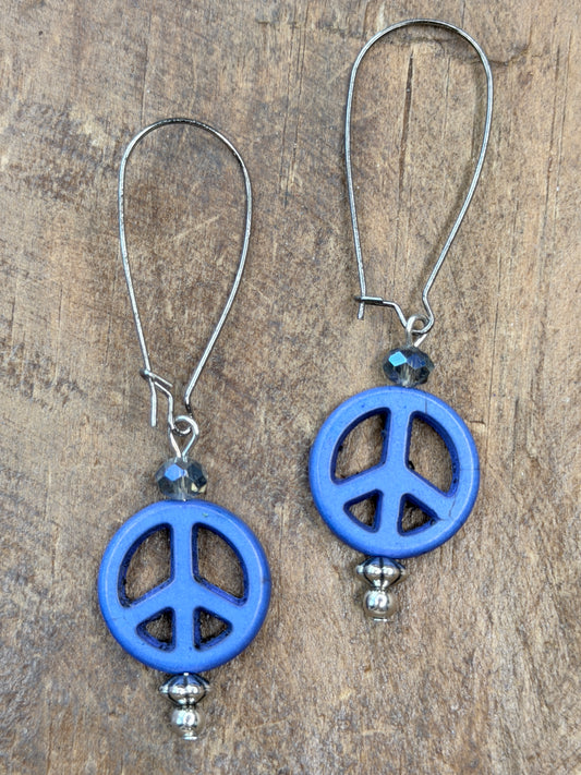 Lost & Found- Peace Out Earrings (Blue)
