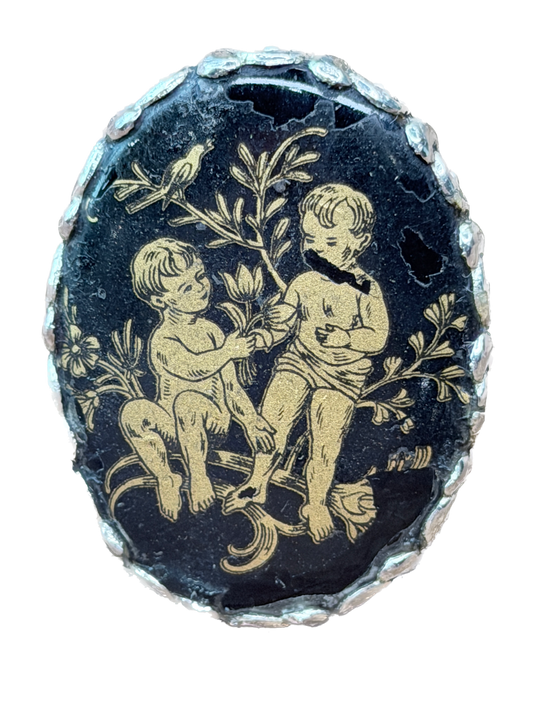 German Silver Secret Garden Cameo Ring