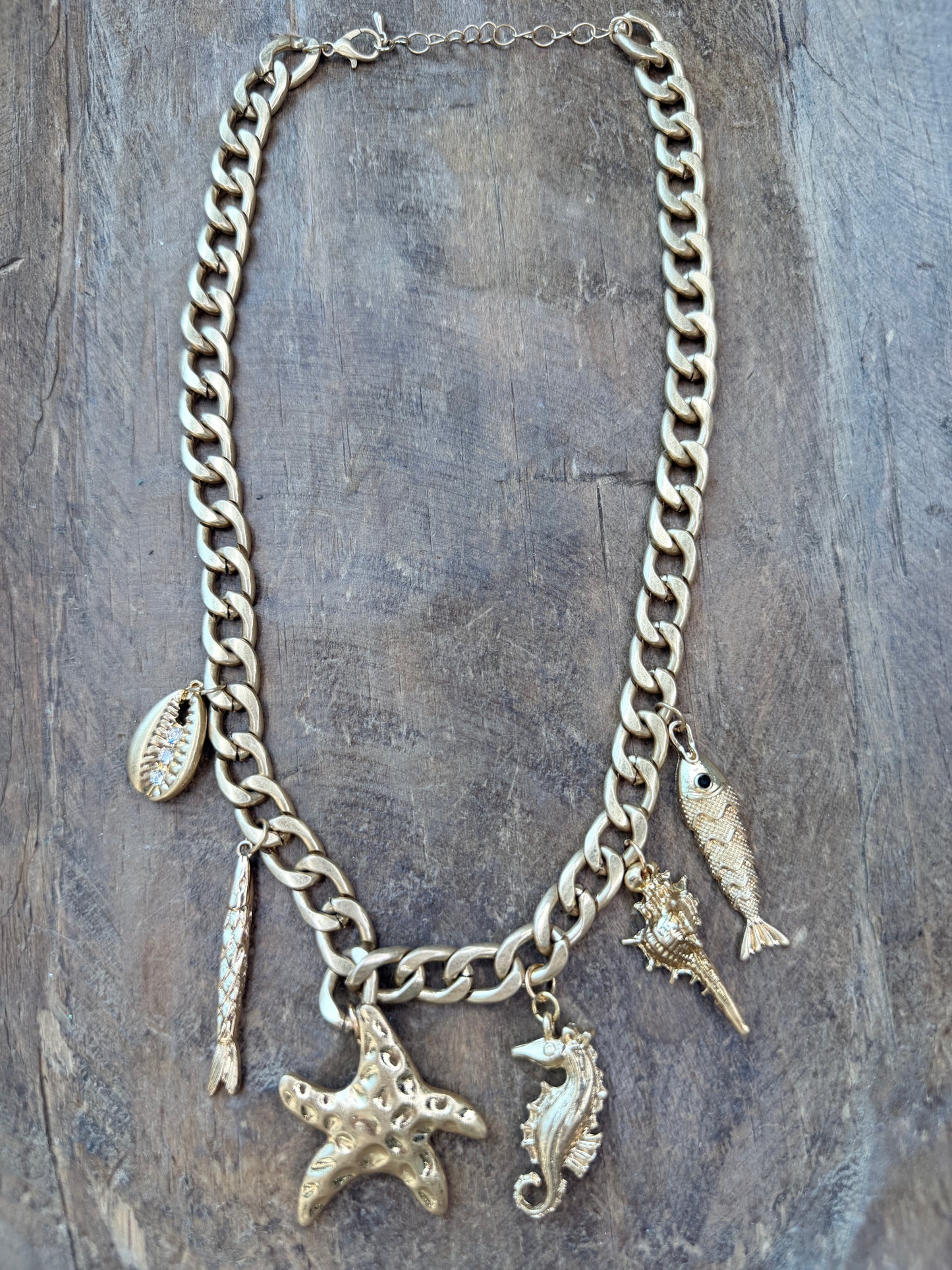 Golden Ocean Treasure Statement Necklace