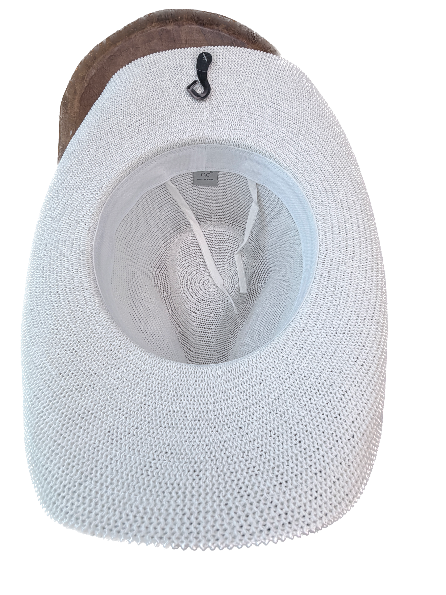 Woven Cowboy Hat With Hat Band (White)