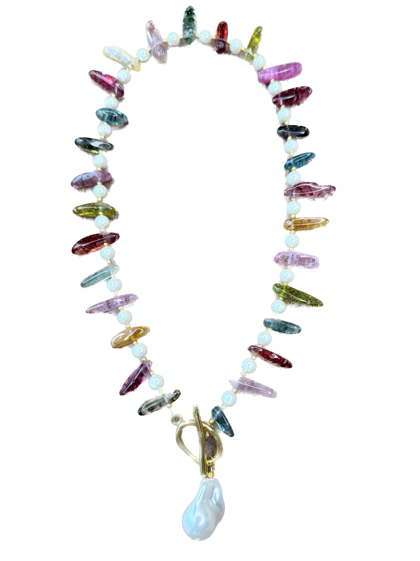 Boho Candy and Pearls Neckalce