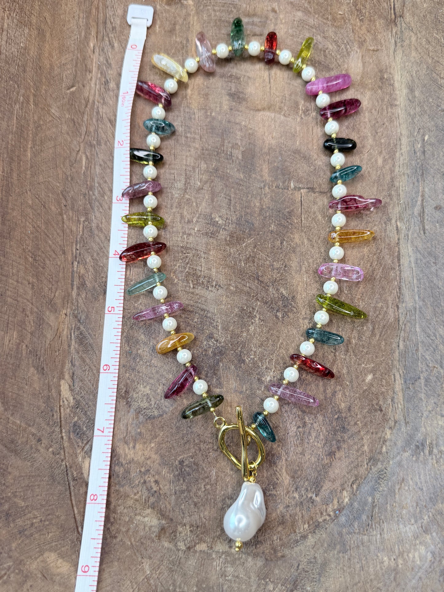 Boho Candy and Pearls Neckalce