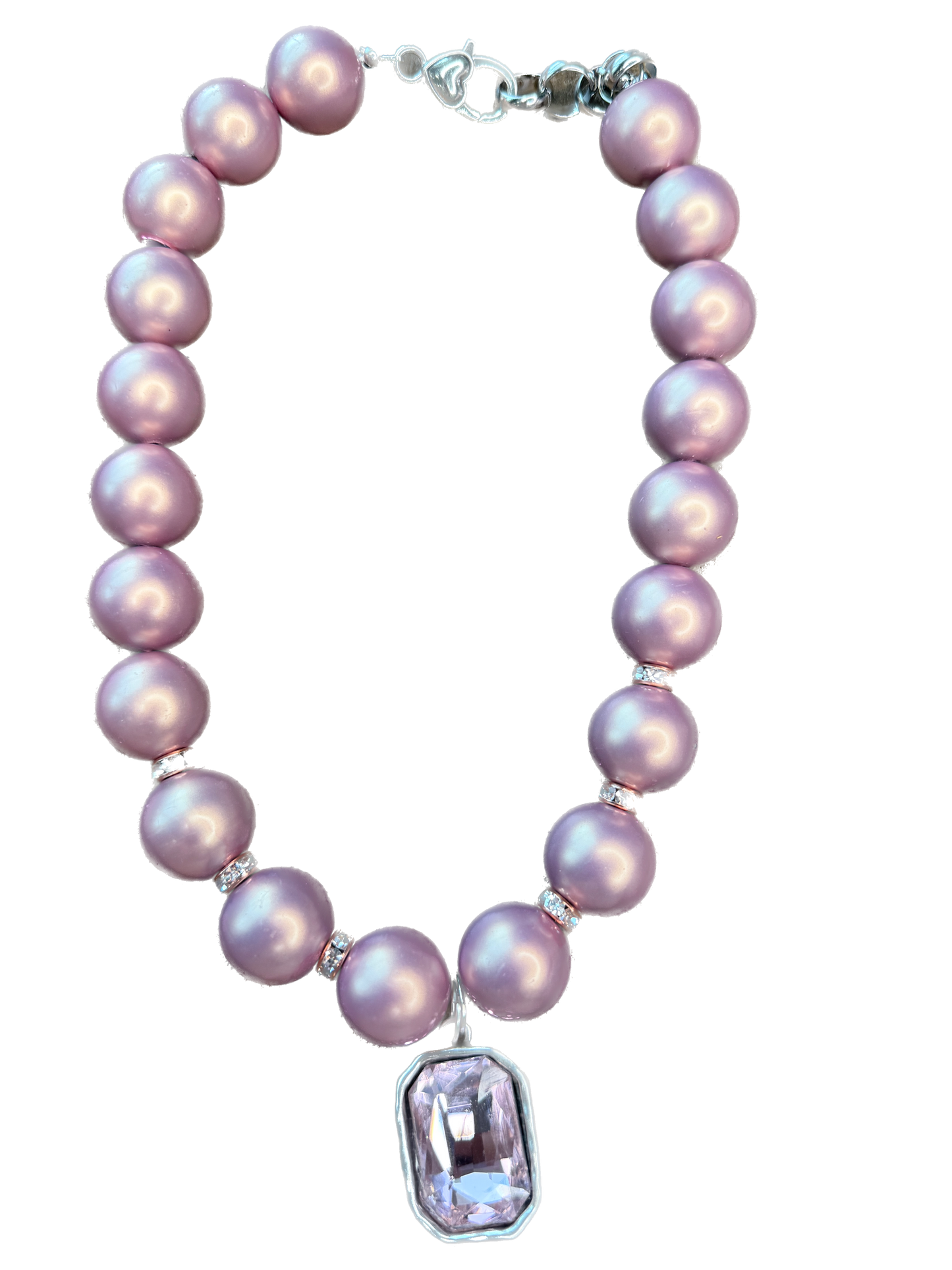 Blushing Jewel Crystal Necklace - Indigo Blue