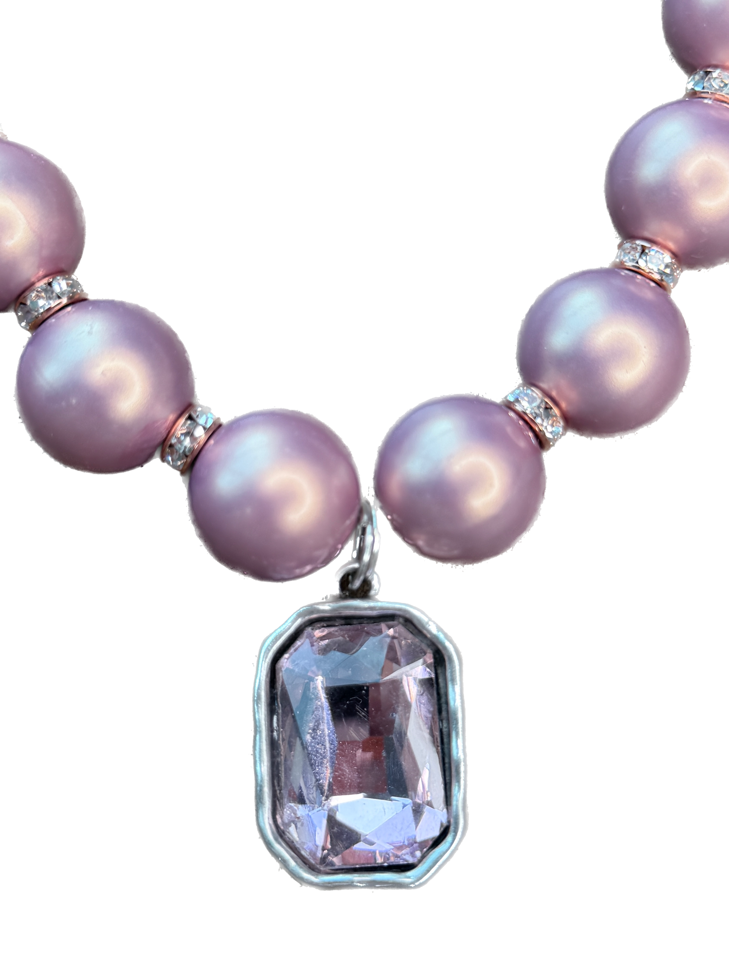 Blushing Jewel Crystal Necklace - Indigo Blue