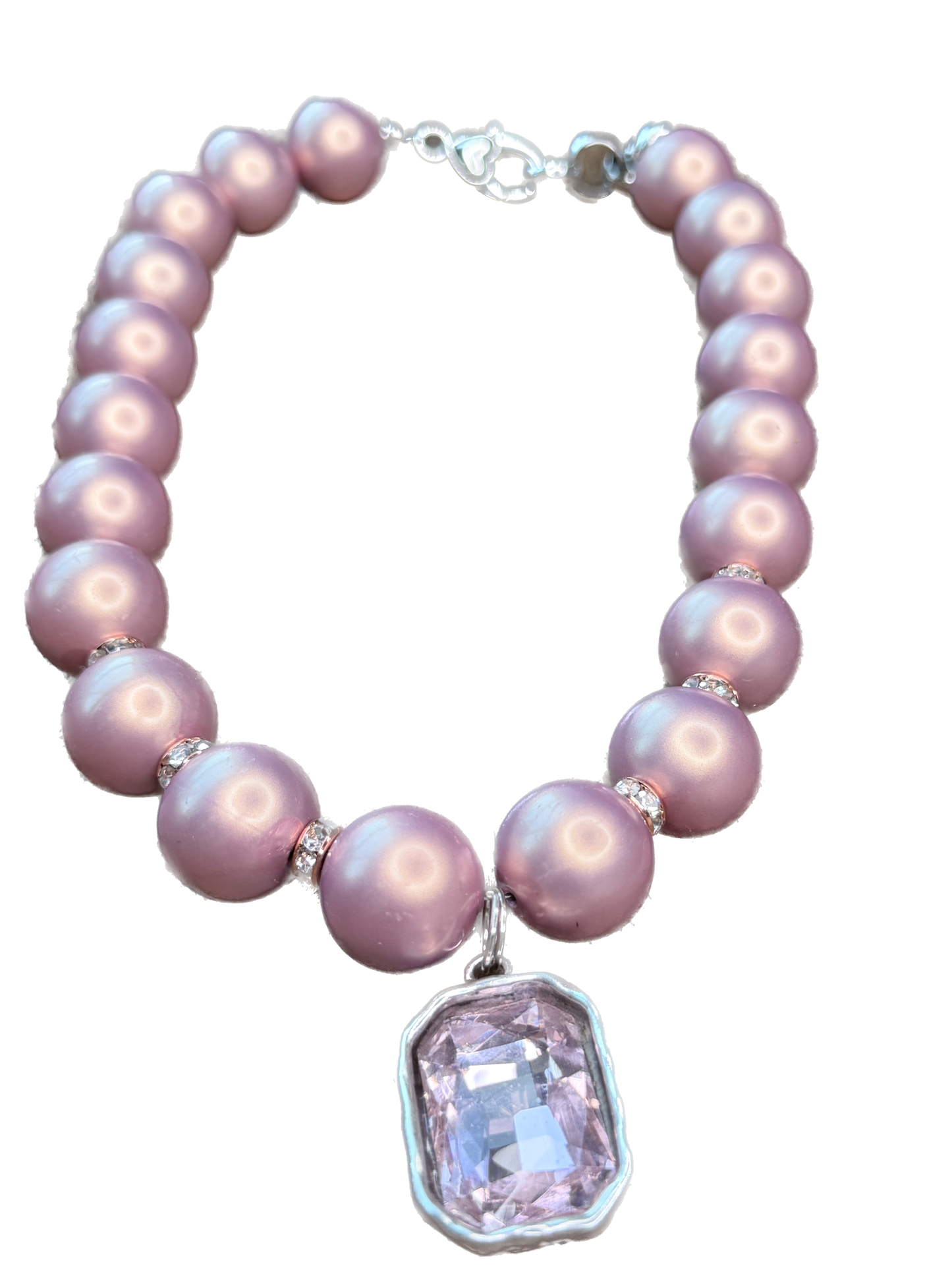 Blushing Jewel Crystal Necklace - Indigo Blue