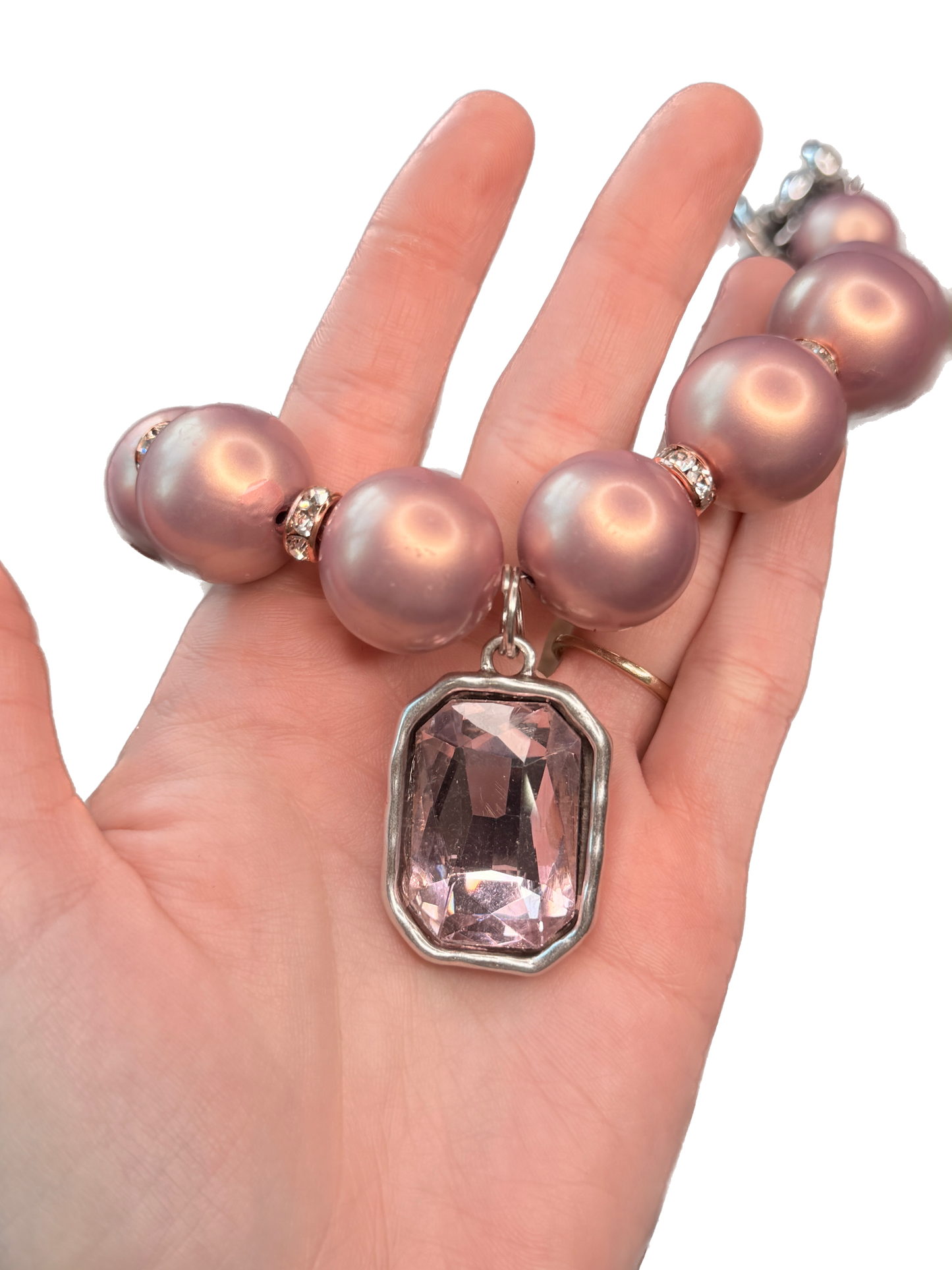 Blushing Jewel Crystal Necklace - Indigo Blue