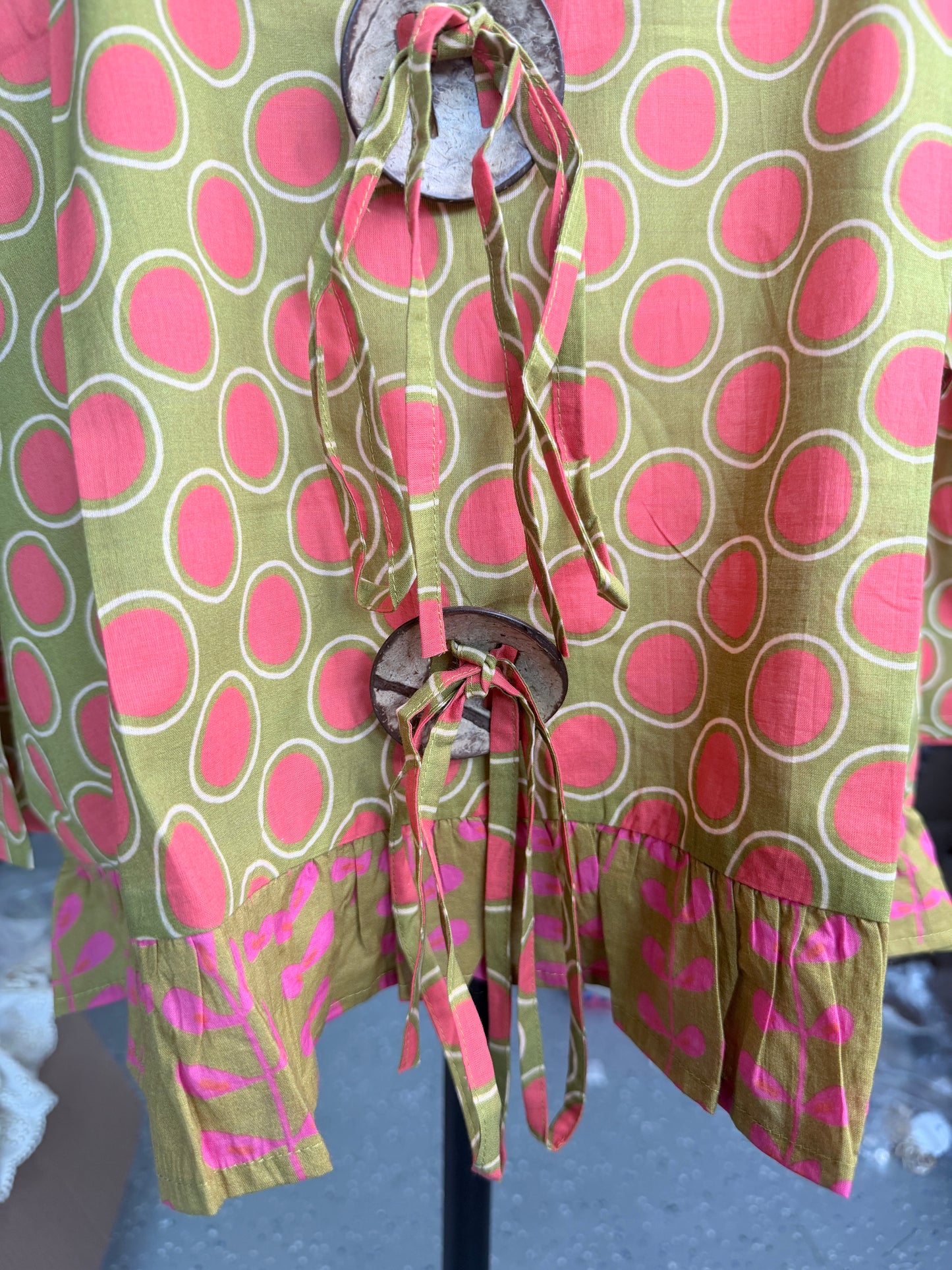 I Love Linen- Polka Dot Party Top (Fuchsia) *Final Sale*