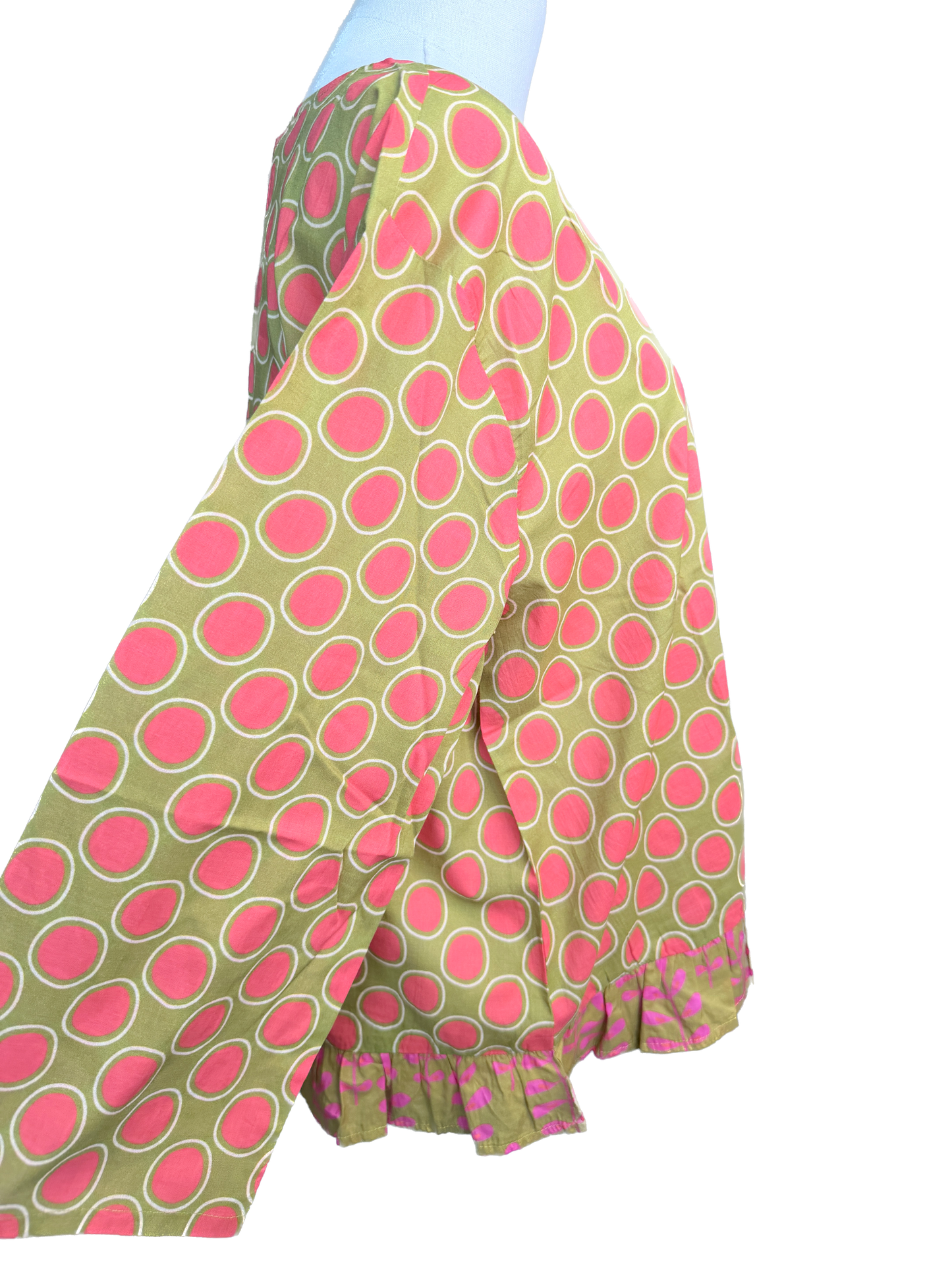 I Love Linen- Polka Dot Party Top (Fuchsia) *Final Sale*
