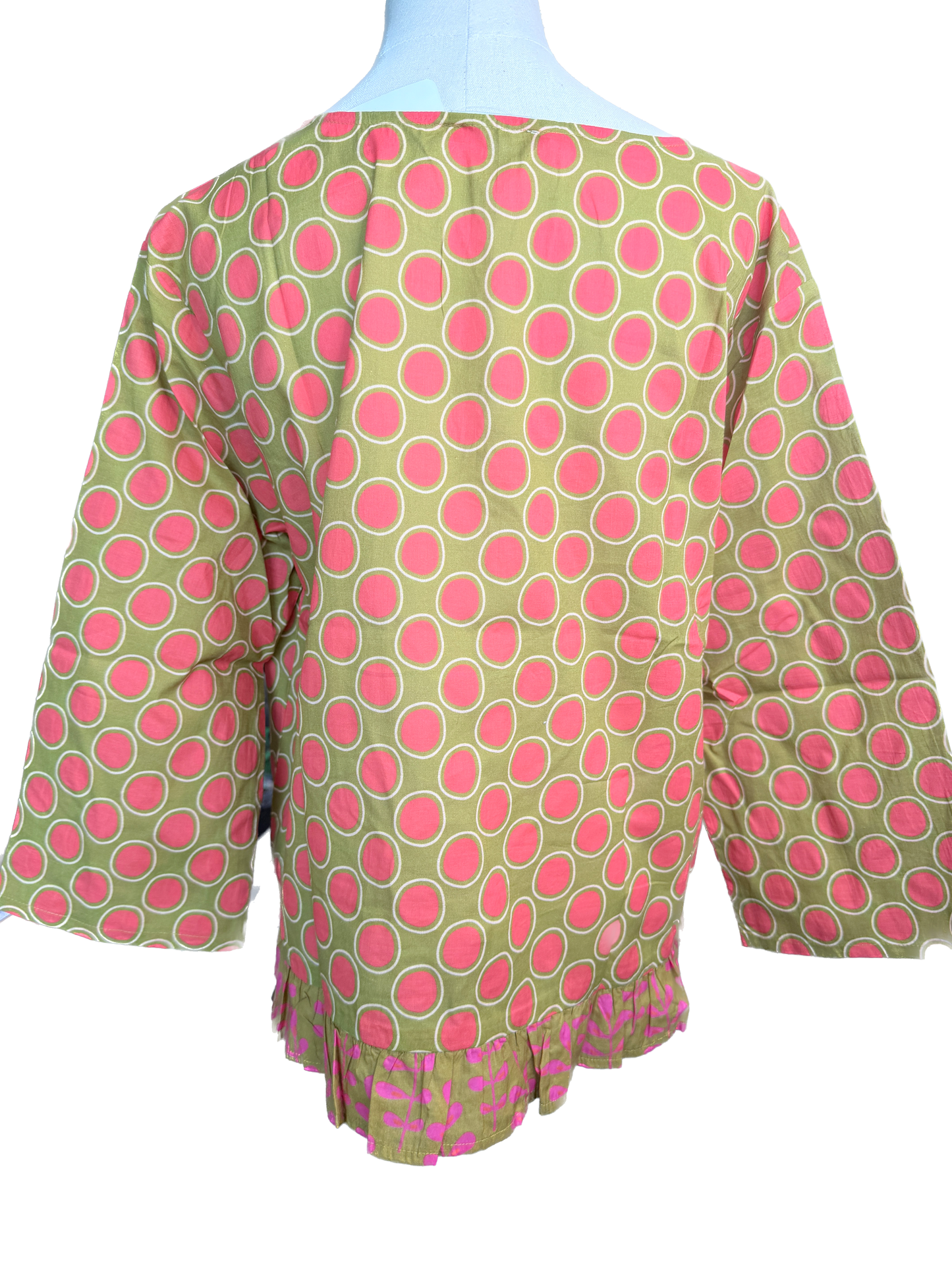 I Love Linen- Polka Dot Party Top (Fuchsia) *Final Sale*