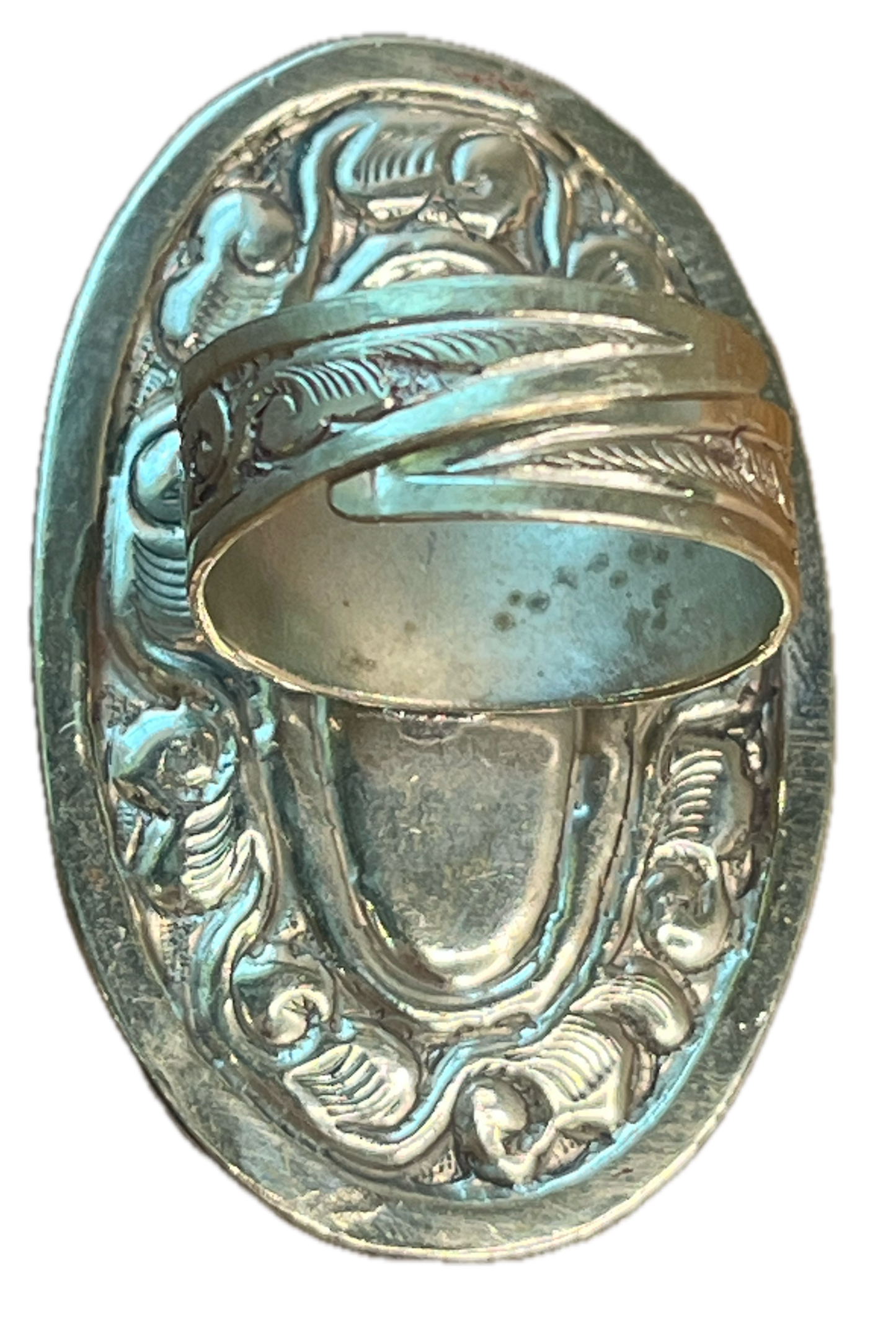 Oval White Howlite Tibetan Ring