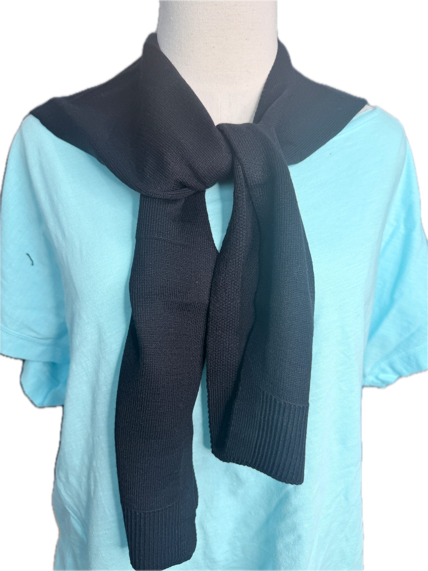 Preppy Mock Sweater Wrap (Black)