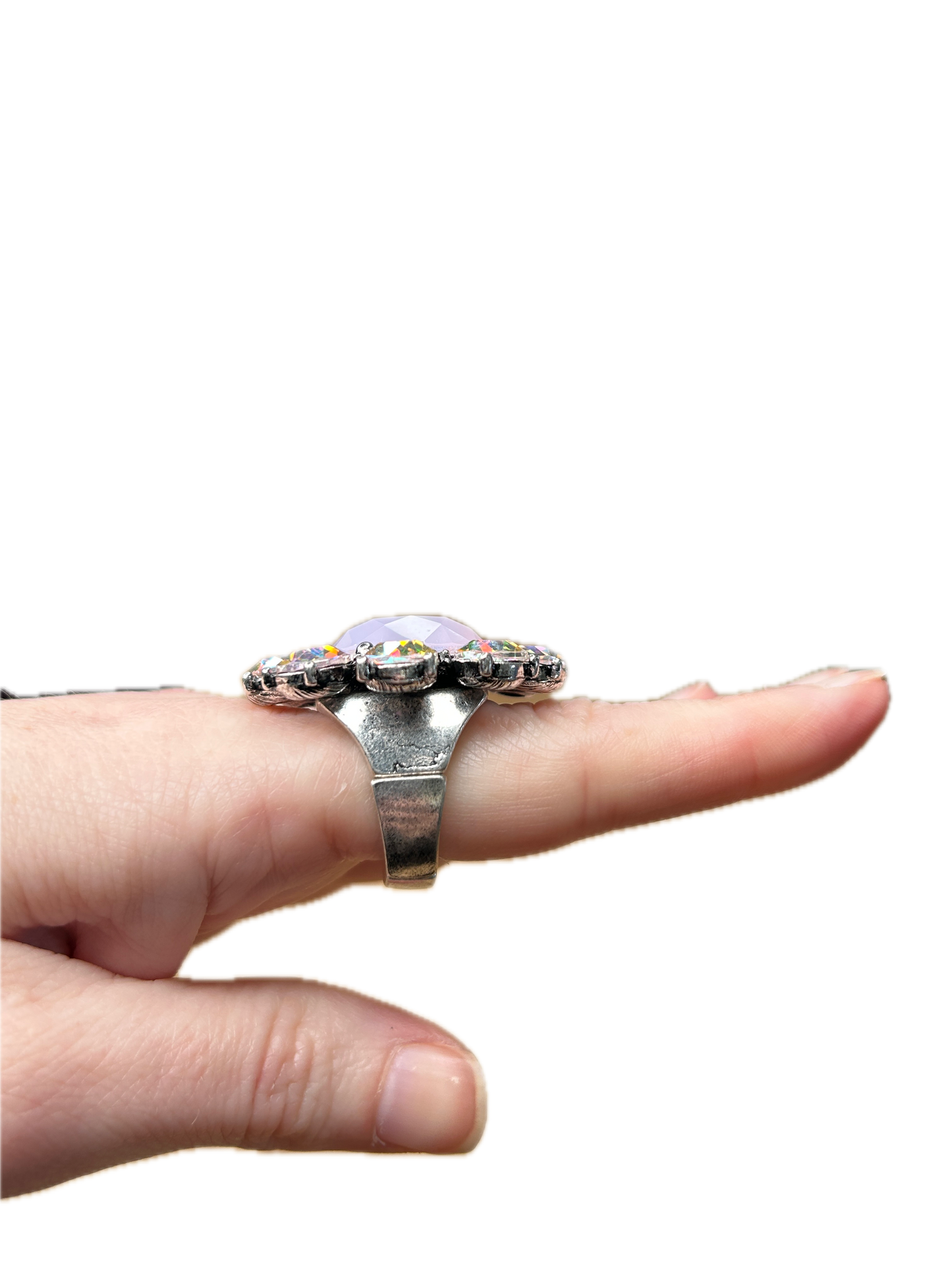 Pink and Rhinestone Stretch Ring