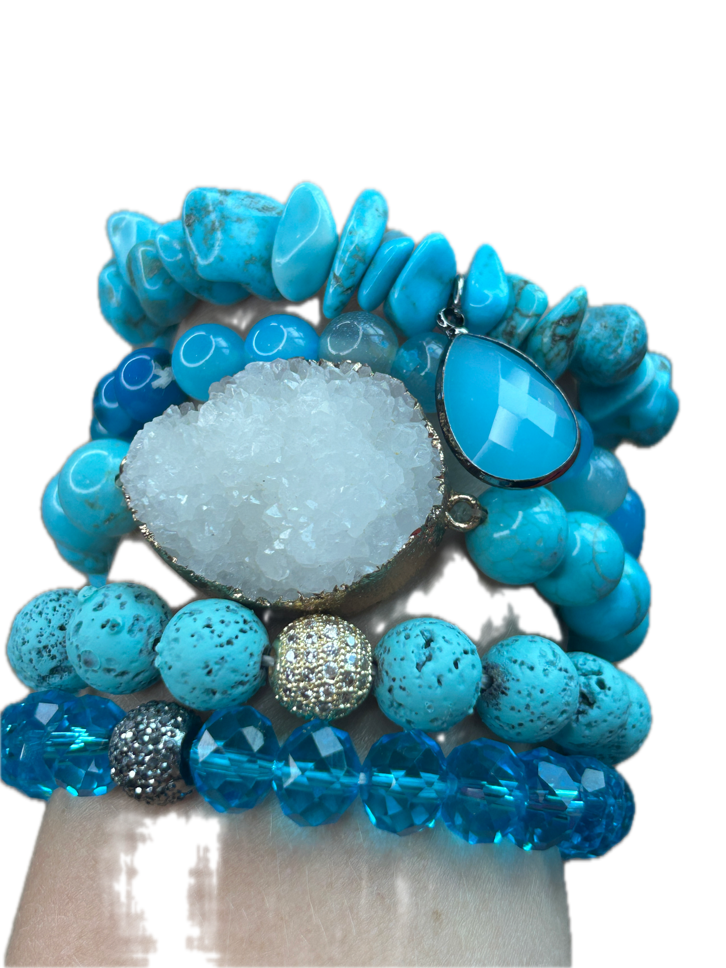 Ocean Blue Turquoise Bracelet Stack