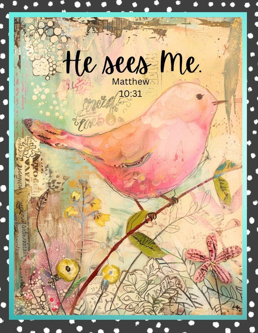 He Sees Me T-Shirt (No Bling) - Indigo Blue *Final Sale*