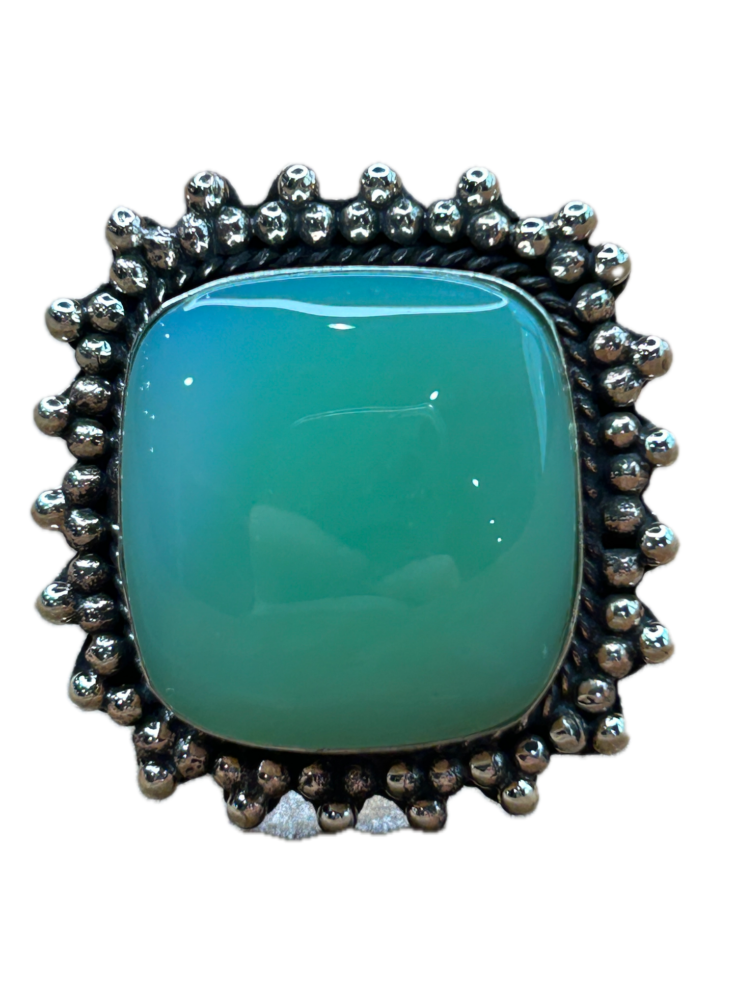 German Silver Chrysoprase Ring