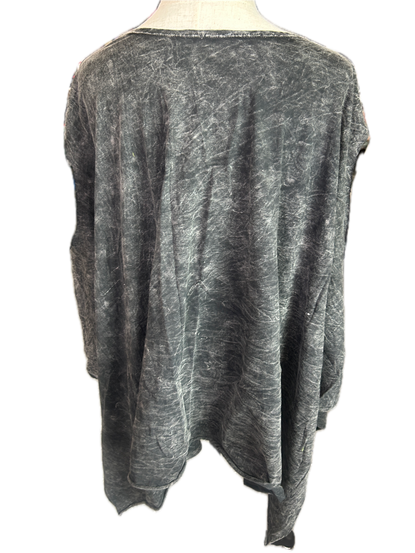 I love Linen- Oversized Raw Hem Poncho (Black)