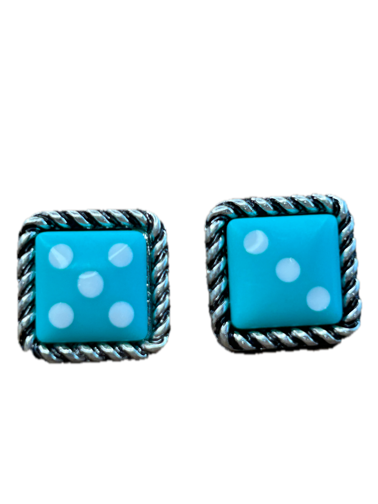 Blue Dice Earrings
