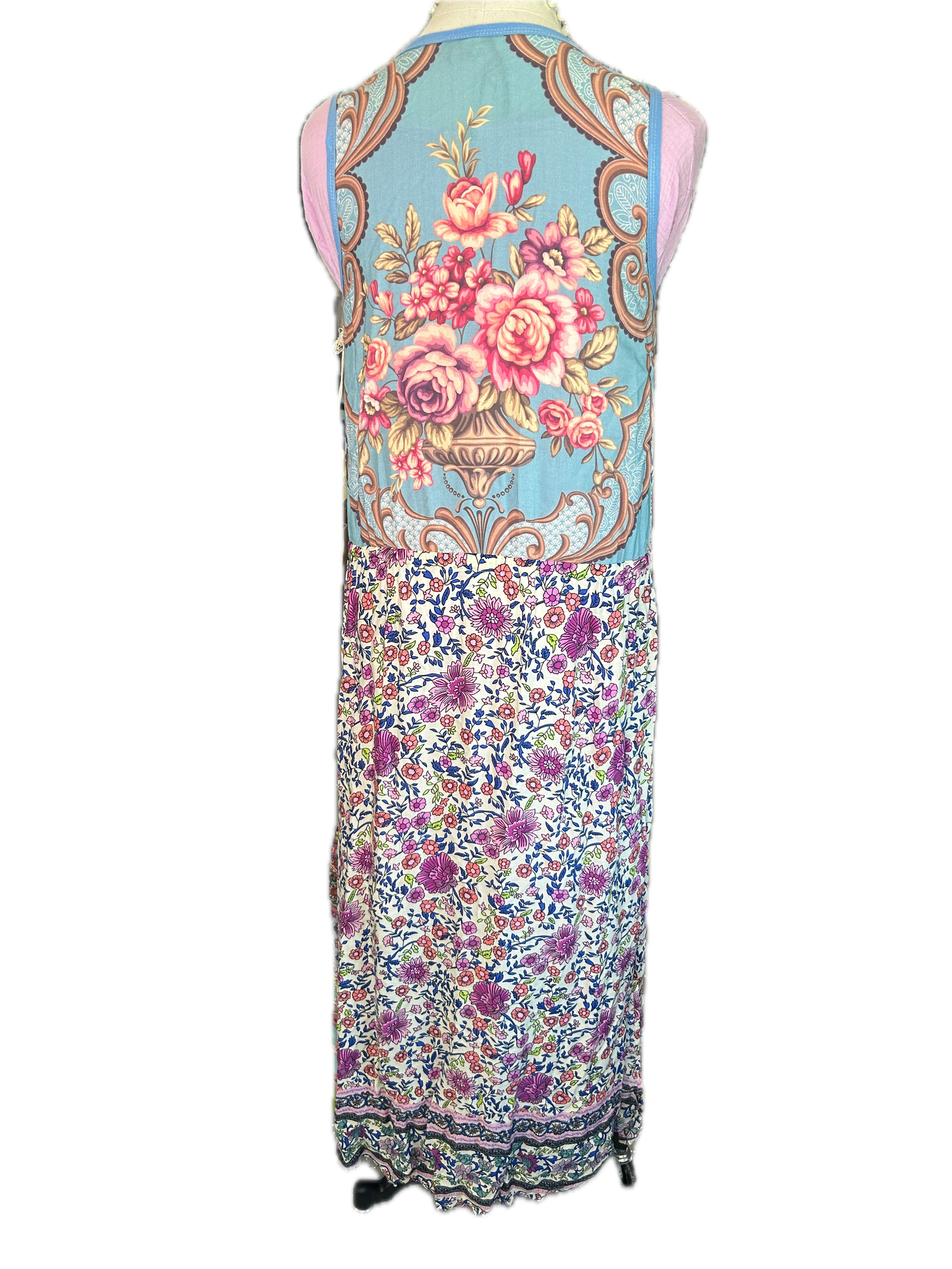 Aratta- Purple and Blue Floral Sleeveless Duster *Final Sale*