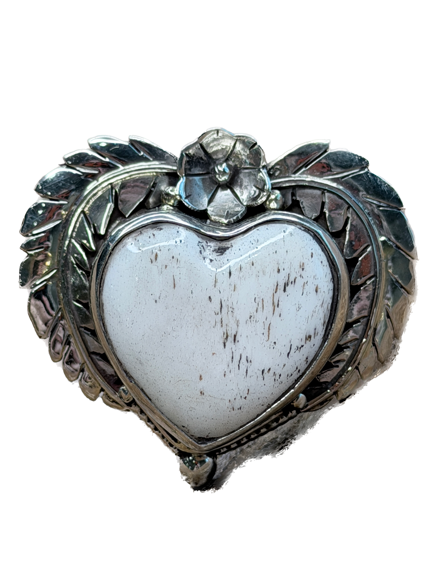 Tibetan Silver Dainty Bone Heart Ring