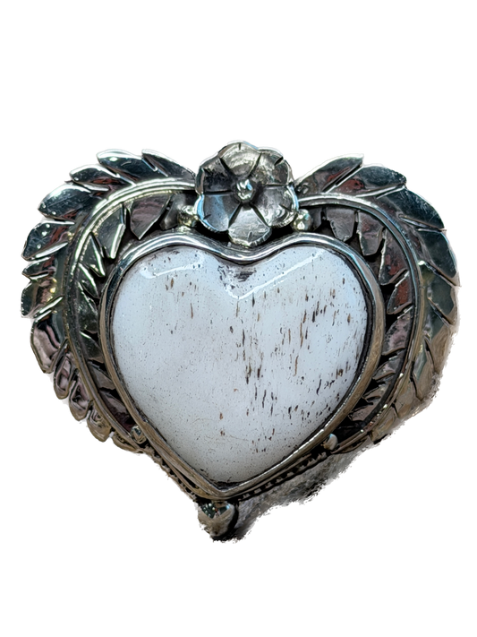 Tibetan Silver Dainty Bone Heart Ring