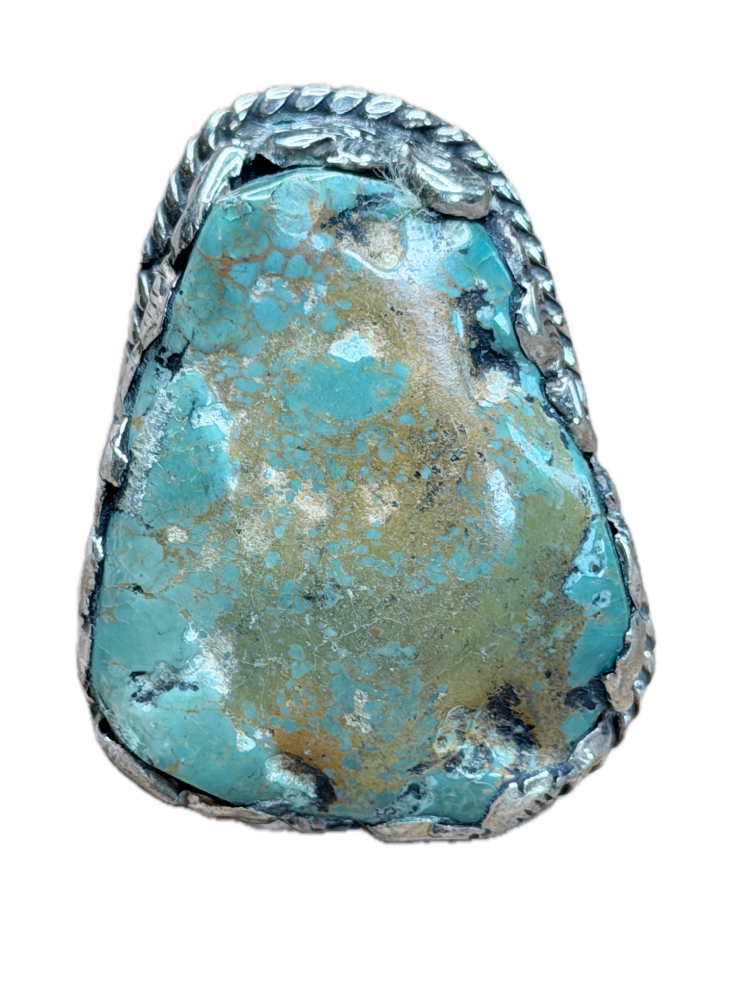 Abby Tibetan Silver Natural Cut Turquoise Ring