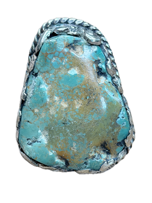 Abby Tibetan Silver Natural Cut Turquoise Ring