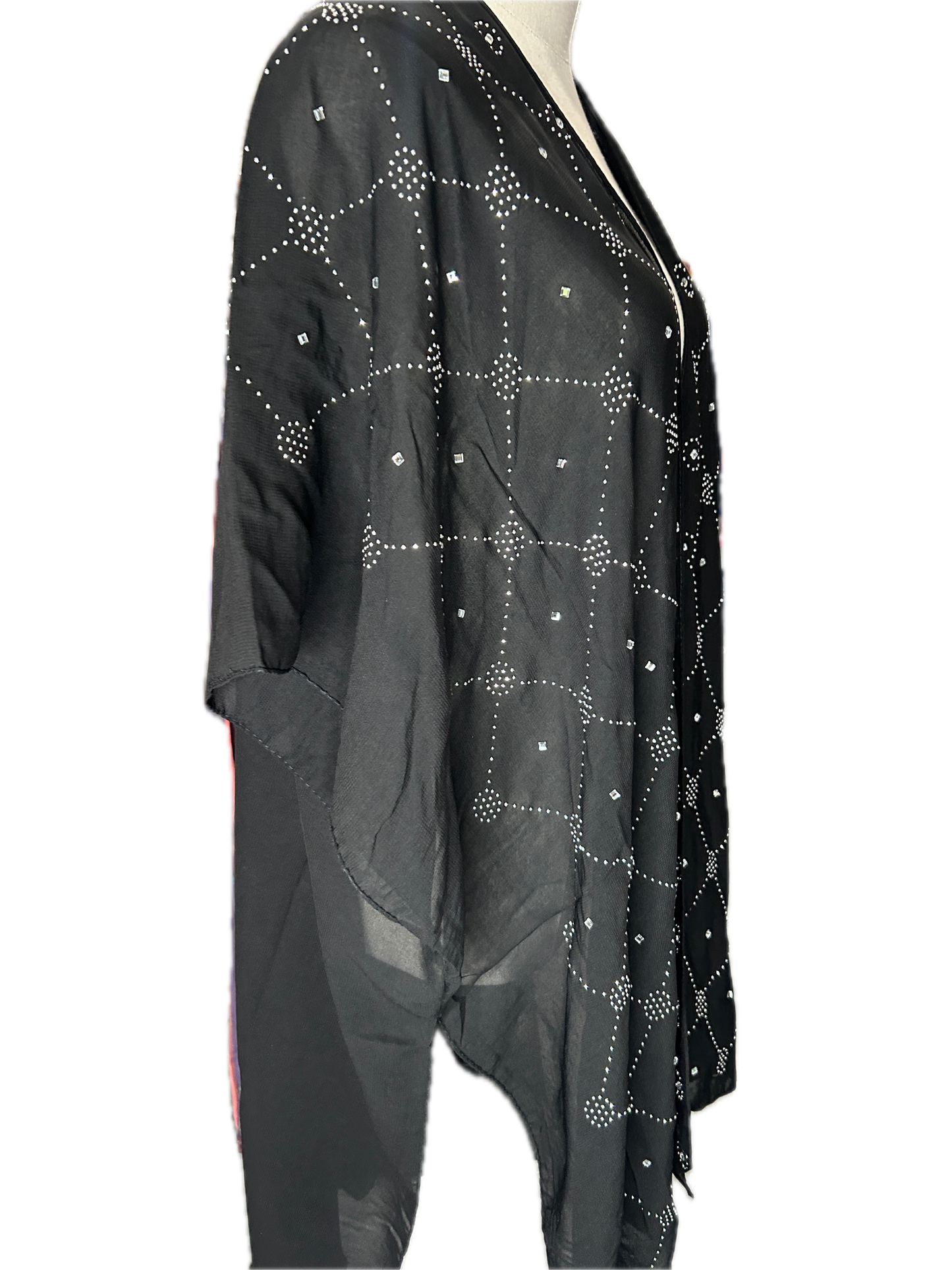 Black Rhinestone Border Kimono *Final Sale*