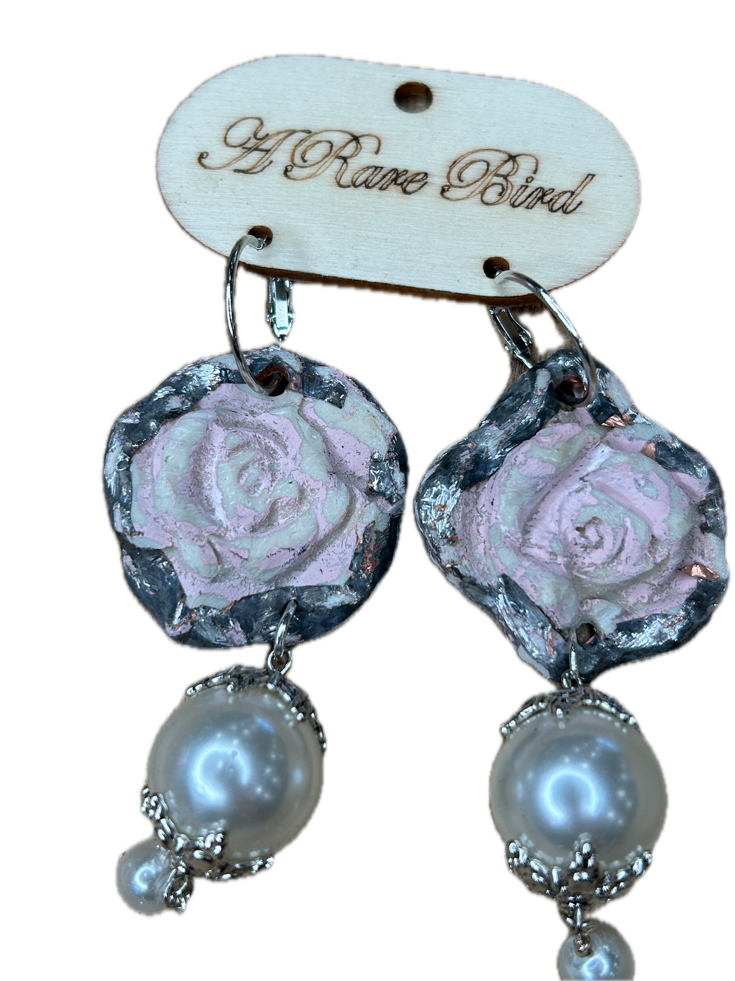 Rare Bird- Clay Rose Earrings