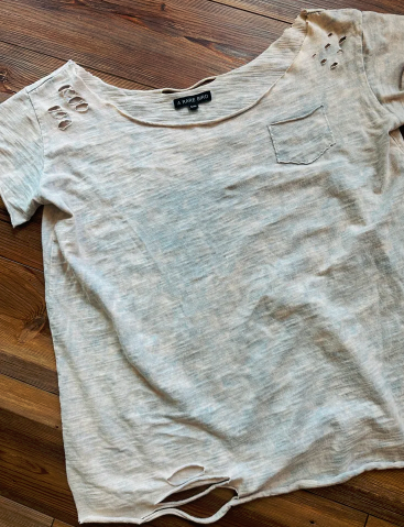 SALE Rare Bird Distressed Denim Washed Rag Tee *Final Sale*