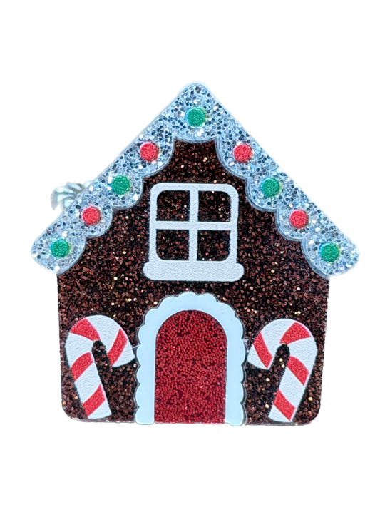 Acrylic Gingerbread House Stretch Ring - ERR ORIGINAL