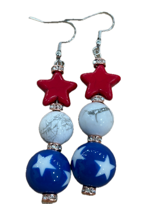 Patriotic Beaded Earrings