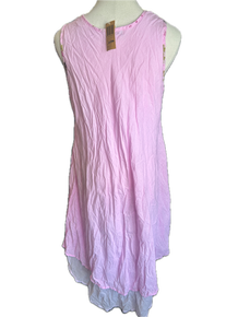 Floral Dress (Pink with faux buttons) final sale