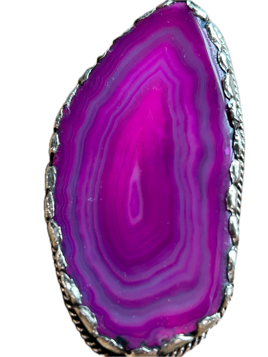 Pink Sliced Agate Necklace
