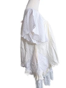 Oli & Hali- Washed Lace Ruffle Hem Tunic (Cream)
