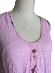 Floral Dress (Pink with faux buttons) final sale