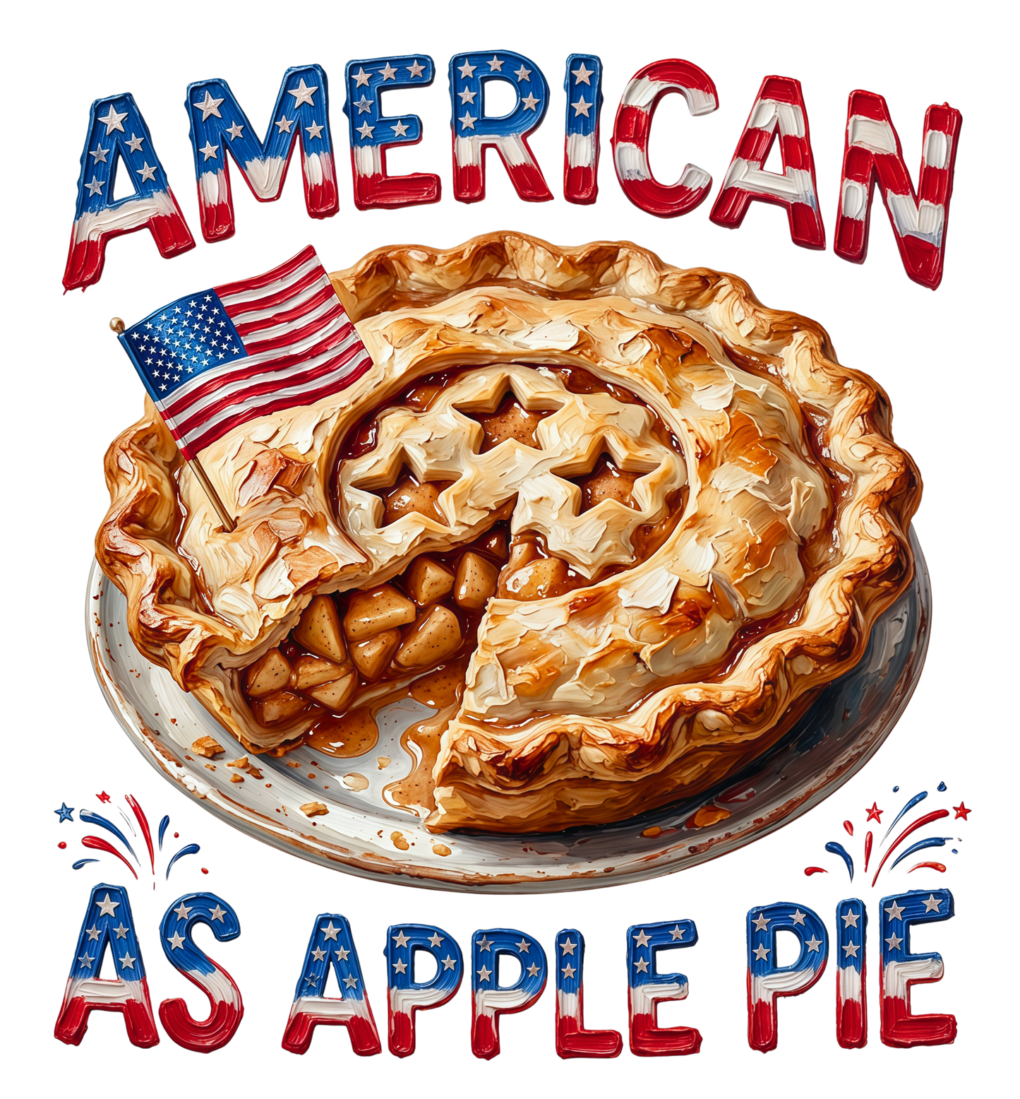 American As Apple Pie T-Shirt  (No Bling) - ERR Original *Final Sale*