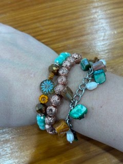 Rose Gold Dangle Stack-Set of 3